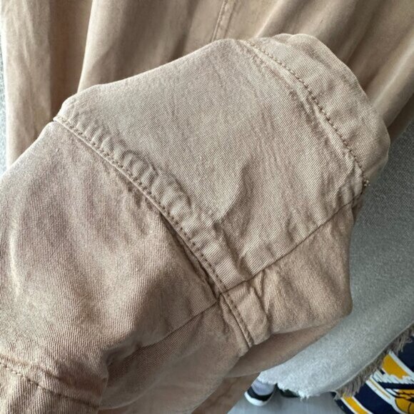 Aerie Sleeveless Utility Romper Playsuit Tan Large Safari Coastal Minimalist - Picture 13 of 16